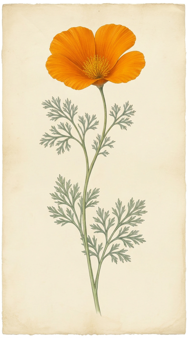 California poppy illustration