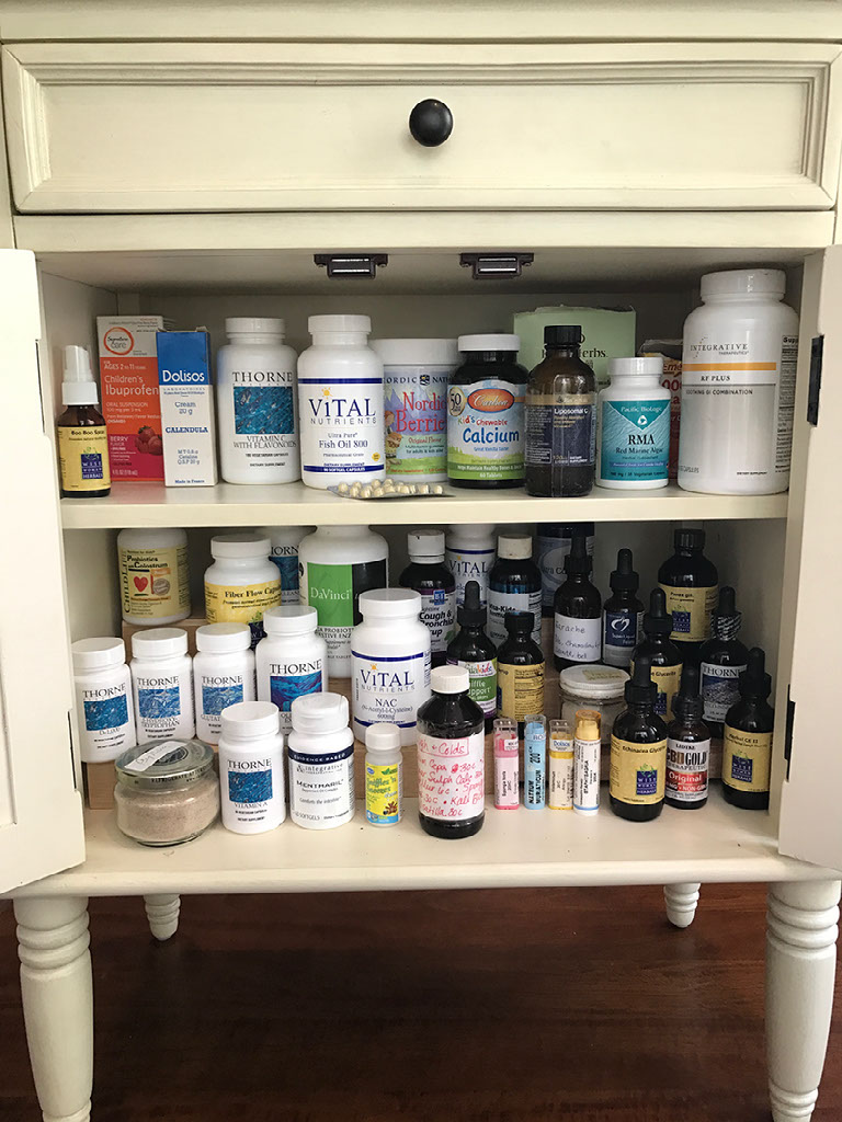 My medicine chest, organized by category.